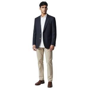 Vtg BURBERRYS Men's Navy 56R Blazer Two Gold Buttons Wool Jacket USA Classic